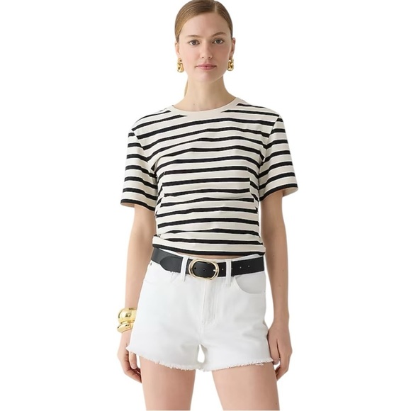 J Crew White Relaxed Denim Short 3 Inch Inseam Raw Hem Womens Size 27 - Picture 2 of 15